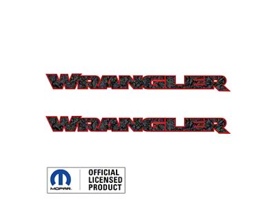 WRANGLER Hood Decal; Topographic Gray with Black Lines and Red Outline (07-25 Jeep Wrangler JK & JL)