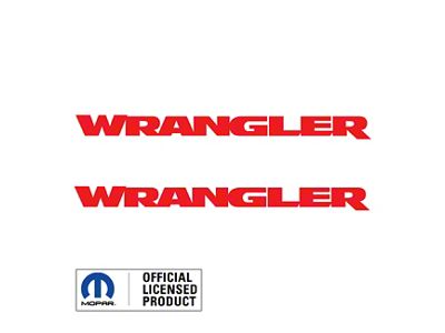 WRANGLER Hood Graphic; Red (07-25 Jeep Wrangler JK & JL)