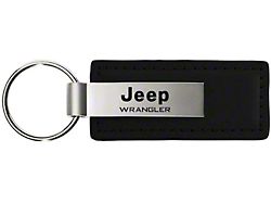 Wrangler Leather Key Fob; Black 