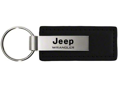 Wrangler Leather Key Fob; Black