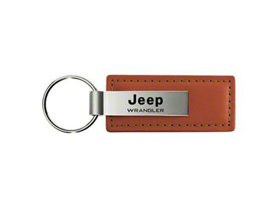 Wrangler Leather Key Fob; Brown