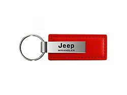 Wrangler Leather Key Fob; Red 