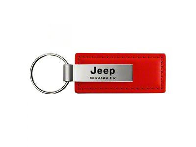 Wrangler Leather Key Fob; Red
