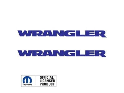 WRANGLER Small Side Logo; Blue (07-25 Jeep Wrangler JK & JL)