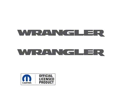 WRANGLER Small Side Logo; Dark Gray (07-25 Jeep Wrangler JK & JL)