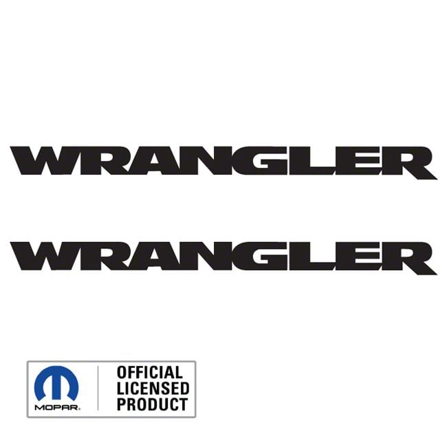 Jeep Wrangler WRANGLER Small Side Logo; Gloss Black (07-25