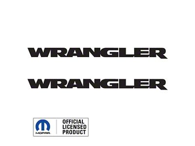 WRANGLER Small Side Logo; Gloss Black (07-25 Jeep Wrangler JK & JL)