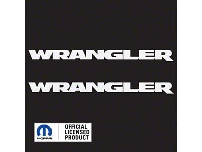 WRANGLER Small Side Logo; Gloss White (07-25 Jeep Wrangler JK & JL)