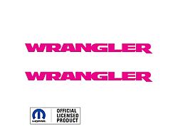 WRANGLER Small Side Logo; Hot Pink (07-25 Jeep Wrangler JK & JL)