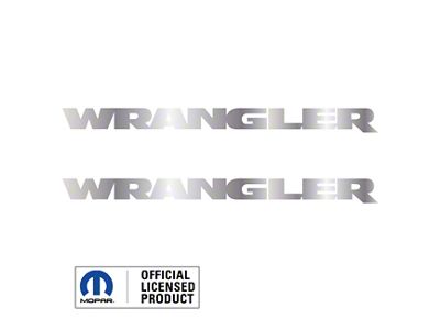 WRANGLER Small Side Logo; Metallic Silver (07-25 Jeep Wrangler JK & JL)