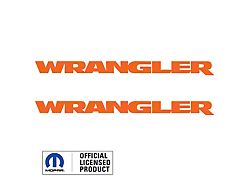WRANGLER Small Side Logo; Orange (07-25 Jeep Wrangler JK & JL)