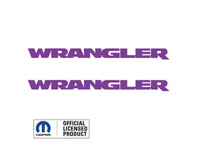 WRANGLER Small Side Logo; Purple (07-25 Jeep Wrangler JK & JL)