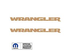 WRANGLER Small Side Logo; Tan/Beige (07-18 Jeep Wrangler JK)