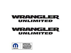 WRANGLER UNLIMITED Small Side Logo; Matte Black (07-18 Jeep Wrangler JK)