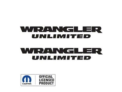WRANGLER UNLIMITED Small Side Logo; Matte Black (07-18 Jeep Wrangler JK)