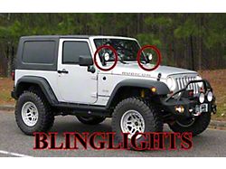 Xenon Halogen Auxiliary Windshield Lights (87-25 Jeep Wrangler YJ, TJ, JK & JL)