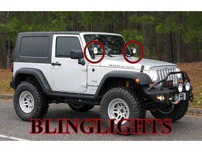 Xenon Halogen Auxiliary Windshield Lights (87-25 Jeep Wrangler YJ, TJ, JK & JL)