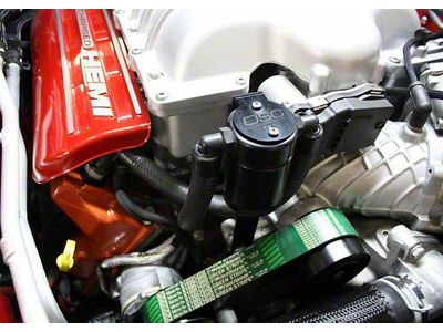 J&L 3.0 Oil Separator; Black Anodized; Passenger Side (18-21 Jeep Grand Cherokee WK2 Trackhawk)