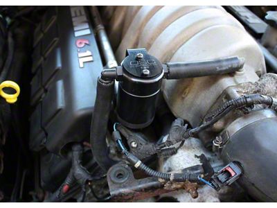J&L 3.0 Oil Separator; Black Anodized; Passenger Side (06-10 Jeep Grand Cherokee WK SRT8)