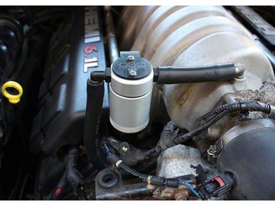 J&L 3.0 Oil Separator; Clear/Satin Anodized; Passenger Side (06-10 Jeep Grand Cherokee WK SRT8)
