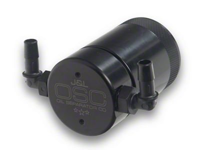 J&L 3.0 Oil Separator; Black Anodized; Passenger Side (17-24 5.6L Titan XD)