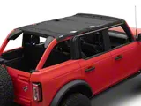 JTopsUSA Full Mesh Top Bimini Sunshade; Jet Black (21-25 Bronco 4-Door w/ Factory Soft or Hard Top)