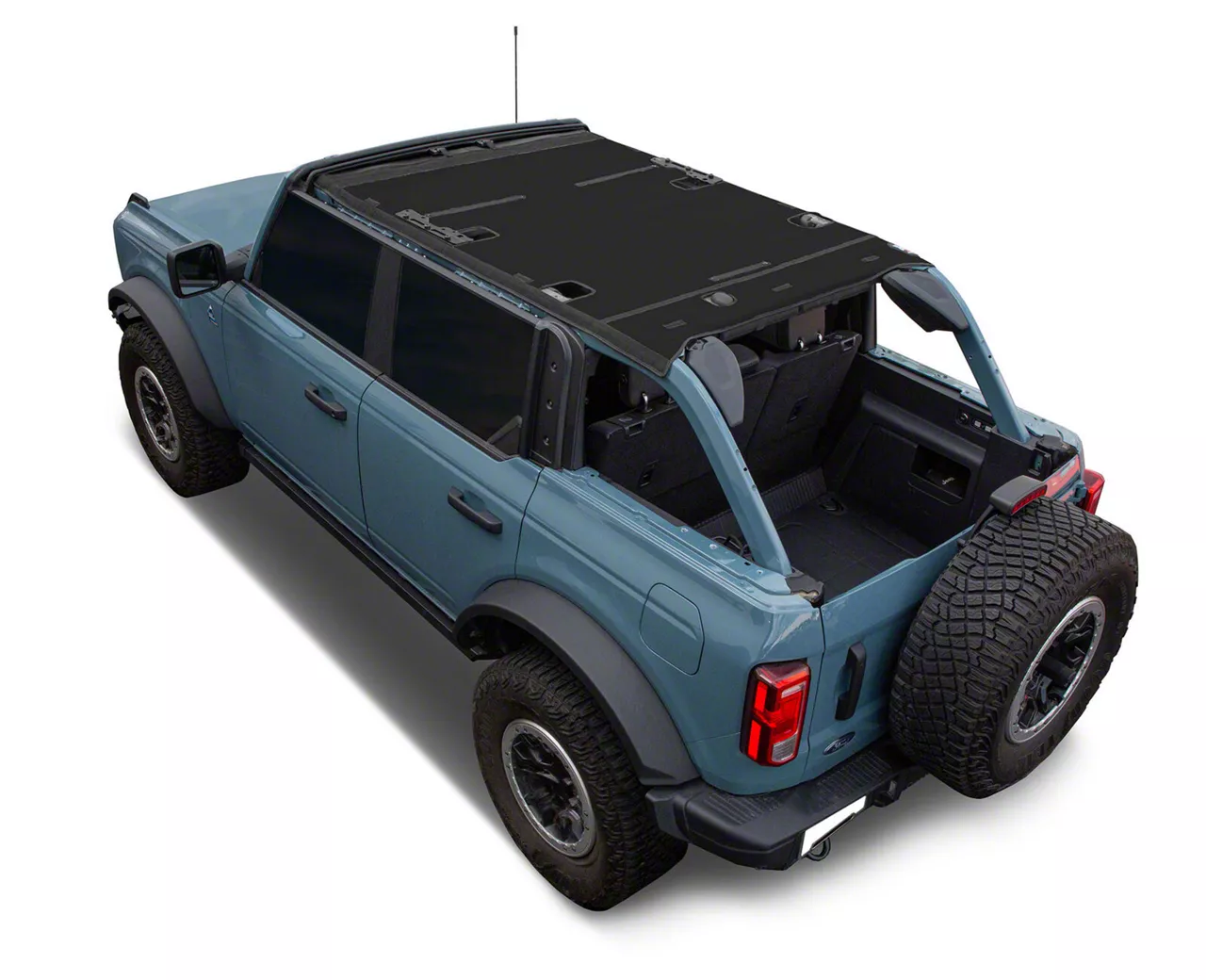 JTopsUSA Bronco Full Mesh Top Bimini Sunshade; Jet Black JTopsUSA Bronco Full Mesh Top Bimini Sunshade; Jet Black