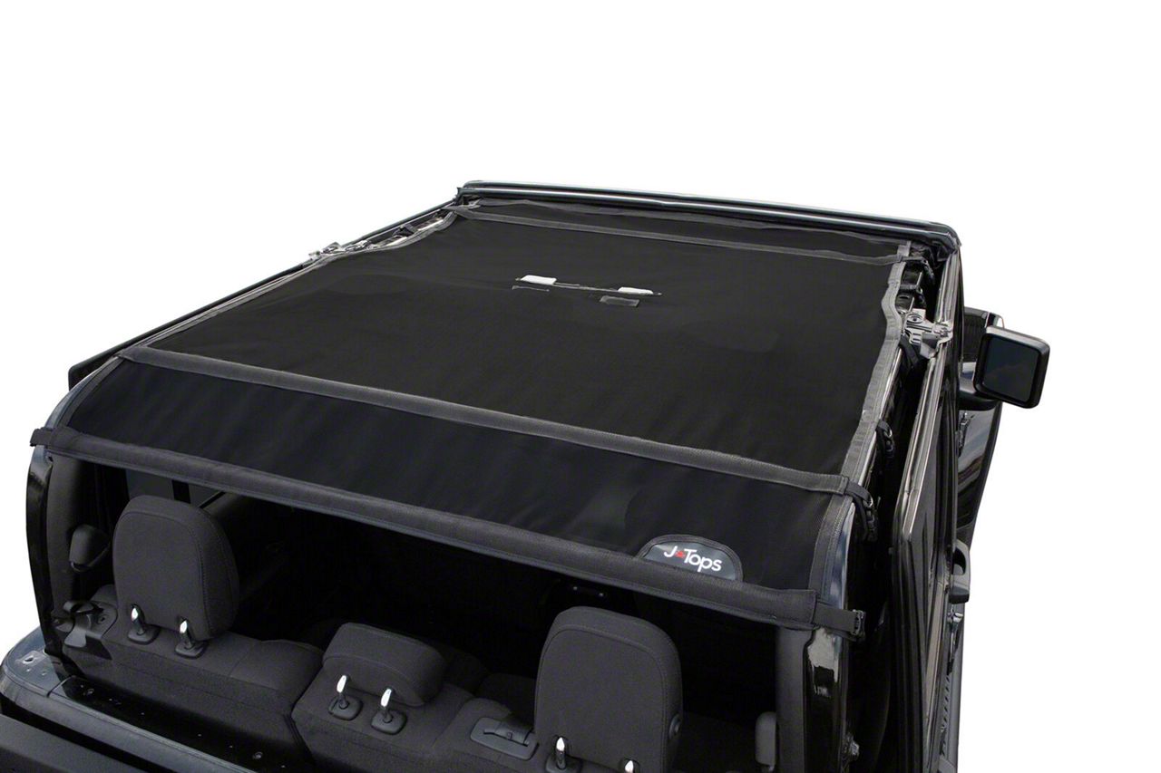 JTopsUSA Jeep Gladiator Full Mesh Top Sunshade; Jet Black