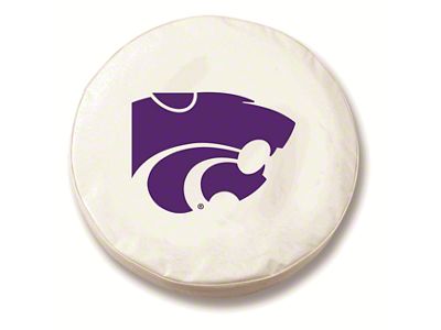 Kansas State University Spare Tire Cover; White (66-18 Jeep CJ5, CJ7, Wrangler YJ, TJ & JK)