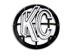 KC HiLiTES 5-Inch Apollo Series Round Light Stone Guard; Black with White KC Logo