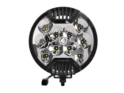 KC HiLiTES 6-Inch SlimLite Round LED Light; Spot Beam; Black (Universal; Some Adaptation May Be Required)