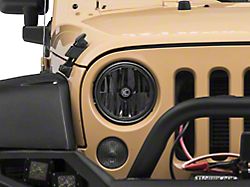 KC HiLiTES 7-Inch Gravity LED Headlight; Black Housing; Clear Lens (07-18 Jeep Wrangler JK)