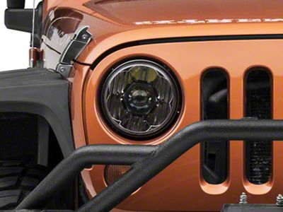KC HiLiTES 7-Inch Gravity Pro Single LED Headlight; Black Housing; Clear Lens (07-18 Jeep Wrangler JK)
