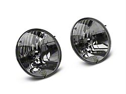 KC HiLiTES 7-Inch H4 DOT Lexan Headlights; Chrome Housing; Clear Lens (97-06 Jeep Wrangler TJ)