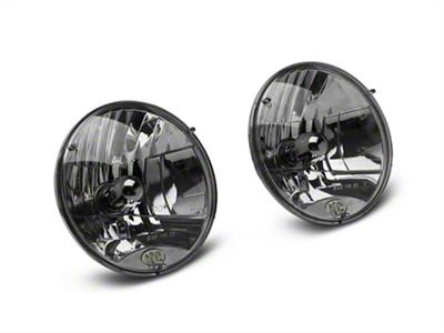 KC HiLiTES 7-Inch H4 DOT Lexan Headlights; Chrome Housing; Clear Lens (97-06 Jeep Wrangler TJ)