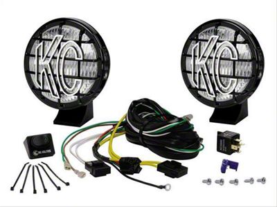 KC HiLiTES 5-Inch Apollo Pro Halogen Lights; Fog Beam; Pair (Universal; Some Adaptation May Be Required)