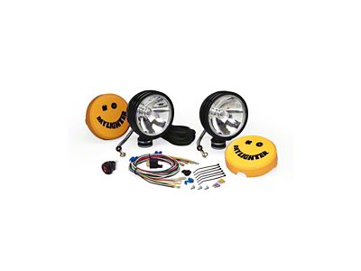 KC HiLiTES 6-Inch Black Daylighter Round Halogen Lights; 100W Spot Beam (Universal; Some Adaptation May Be Required)