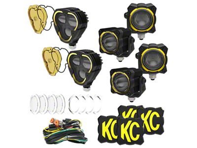 KC HiLiTES Hybrid Front Bumper LED Light Kit; SAE System (21-25 Bronco w/ Aftermarket Hybrid Bumper)
