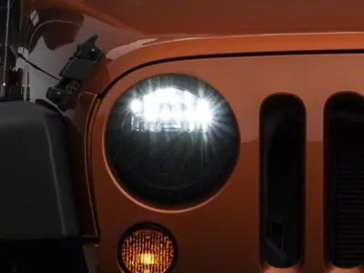 KC HiLiTES Gravity LED 7-Inch Headlights; Black Housing; Clear Lens (07-18 Jeep Wrangler JK)