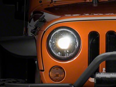KC HiLiTES Gravity LED Pro 7-Inch Headlights; Black Housing; Clear Lens (07-16 Jeep Wrangler JK; 17-18 Jeep Wrangler JK, Excluding Rubicon, Sahara & Models w/ Factory LED Headlights)