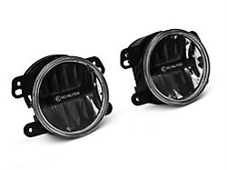 KC HiLiTES 4-Inch Gravity LED G4 Fog Lights; Clear (10-18 Jeep Wrangler JK)