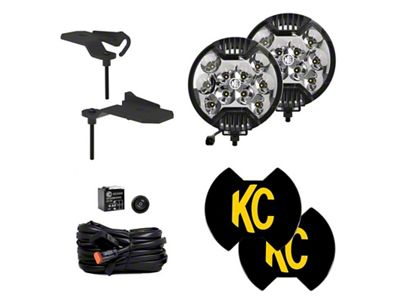 KC HiLiTES SlimLite LED 2-Light System with Ditch Light Mount; Spot Beam (20-25 Jeep Gladiator JT Mojave)