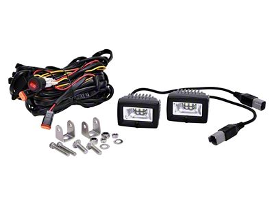 KC HiLiTES 2-Inch C-Series C2 LED 2-Light System; 20W Flood Beam (Universal; Some Adaptation May Be Required)