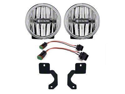 KC HiLiTES 4-Inch Gravity G4 LED Fog Lights (18-25 Jeep Wrangler JL w/ Steel Bumper)