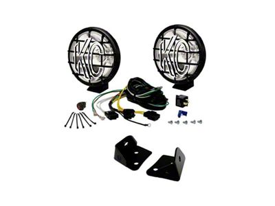 KC HiLiTES 6-Inch Apollo Pro Halogen Lights with A-Pillar Mount; Spot Beam (07-18 Jeep Wrangler JK)