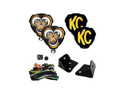 KC HiLiTES FLEX ERA 3 2-Light System with A-Pillar Mount; Spot Beam (07-18 Jeep Wrangler JK)