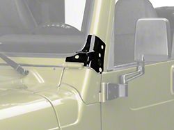 KC HiLiTES Windshield Hinge Mounting Brackets; Black (97-06 Jeep Wrangler TJ)