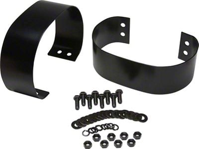 Bumperette; Black Powder Coated Stainless Steel; Pair (76-95 Jeep CJ5, CJ7, Wrangler YJ)