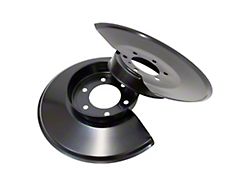 Disc Brake Dust Cover; Black Powder Coated Stainless Steel; Pair (76-86 Jeep CJ5 & CJ7)
