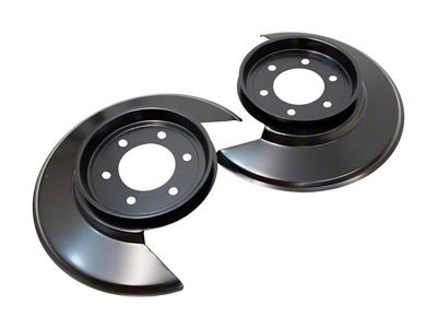 Disc Brake Dust Cover; Black Powder Coated Stainless Steel; Pair (78-86 Jeep CJ5 & CJ7)